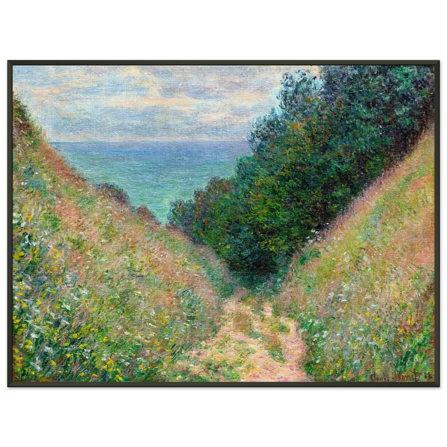 claude monet  Path at La Cavee Pourville Framed Art Print  - Aluminum Frame - 70x100 cm / 28x40 inches