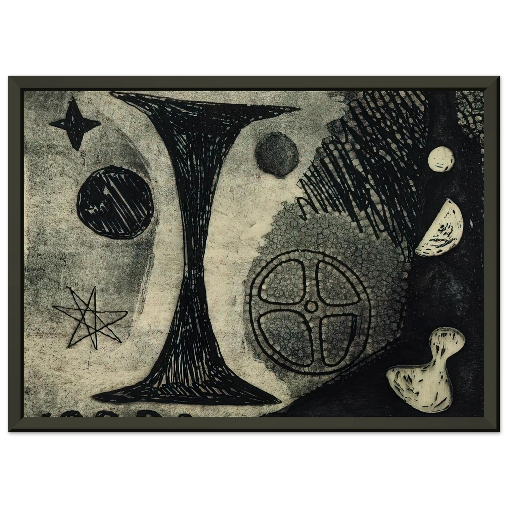 Alexander Calder  THE BIG I 1944 Framed Art Print  - Aluminum Frame - 40x50 cm / 16x20 inches