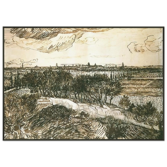 Vincent van Gogh  View of Arles from a Hill Framed Art Print  - Aluminum Frame - 21x29.7 cm / 8x12"