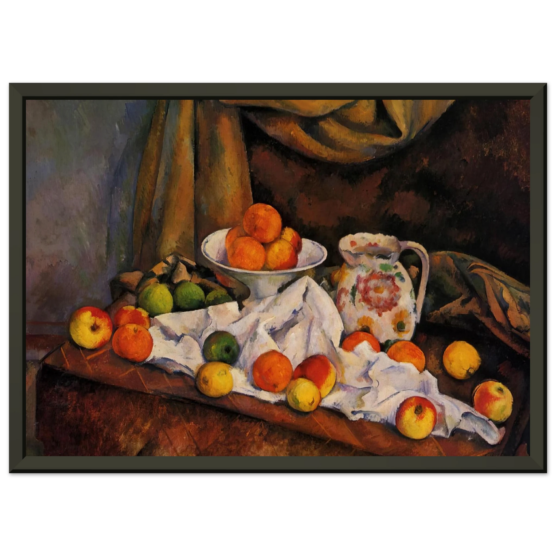 Paul Cezanne  Fruit Bowl Pitcher and Fruit Framed Art Print  - Aluminum Frame - 70x100 cm / 28x40 inches