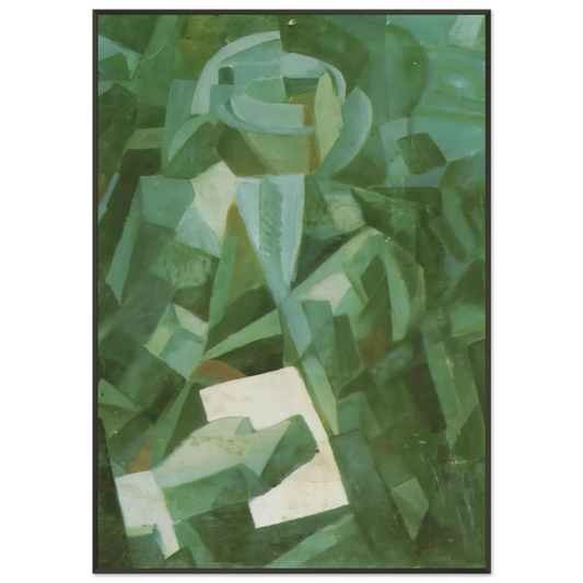Salvador Dali  CUBIST COMPOSITION PORTRAIT OF A SEATED PERSON HOLDING A LETTER Framed Art Print  - Aluminum Frame - 21x29.7 cm / 8x12"