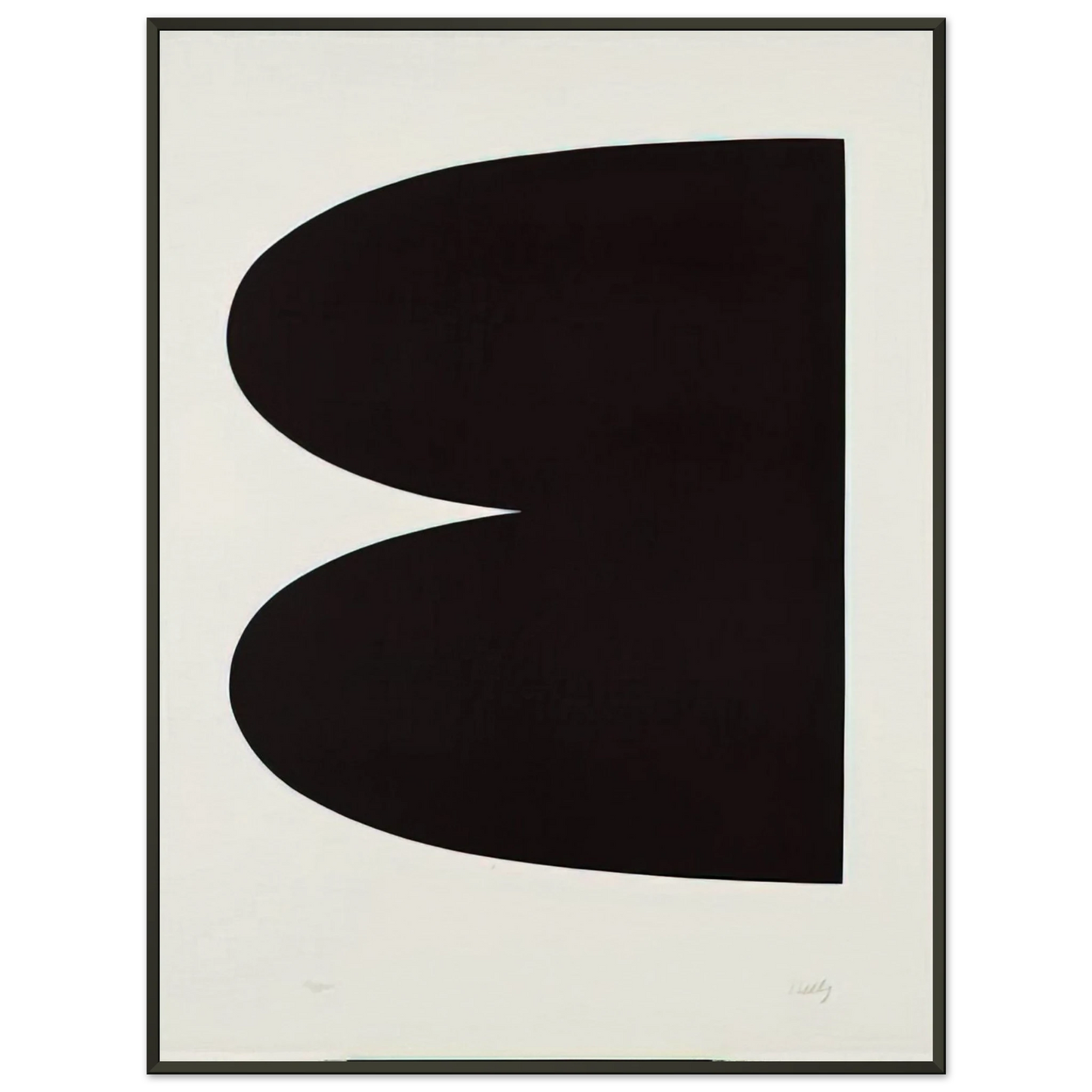 Ellsworth Kelly  Black from Suite of TwentySeven Color Lithographs Framed Art Print  - Aluminum Frame - 40x50 cm / 16x20 inches