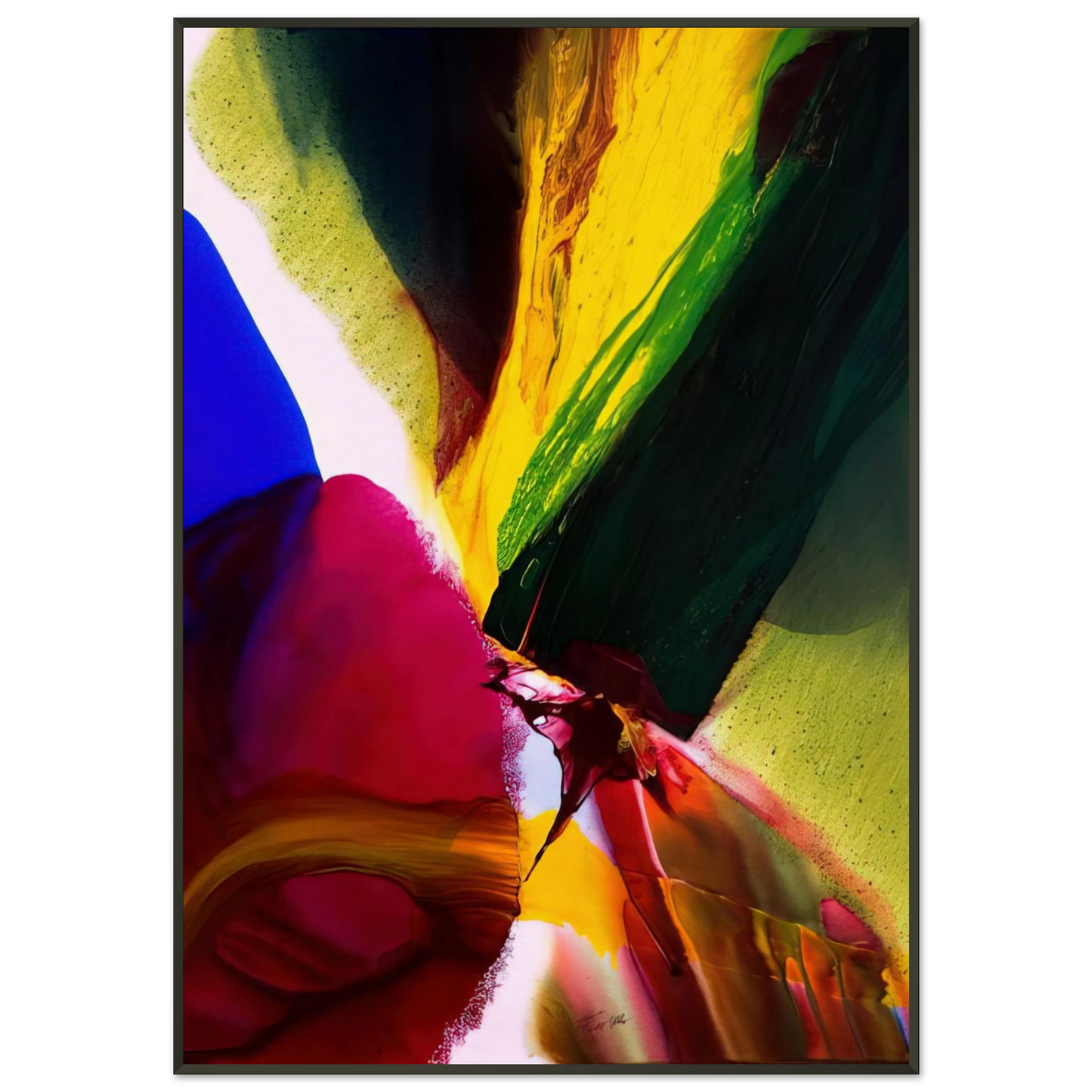 Paul Jenkins  Phenomena Phoenix Equinox  2006 Framed Art Print  - Aluminum Frame - 21x29.7 cm / 8x12"