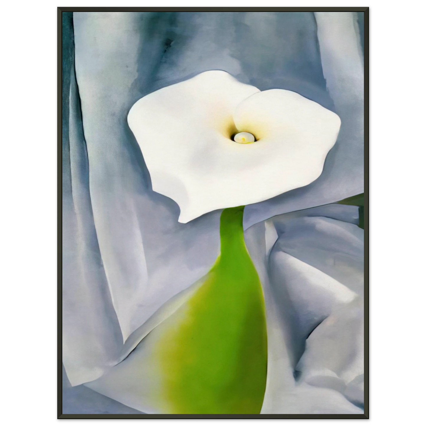 Georgia OKeeffe  Calla Lily on Grey Framed Art Print  - Aluminum Frame - 70x100 cm / 28x40 inches