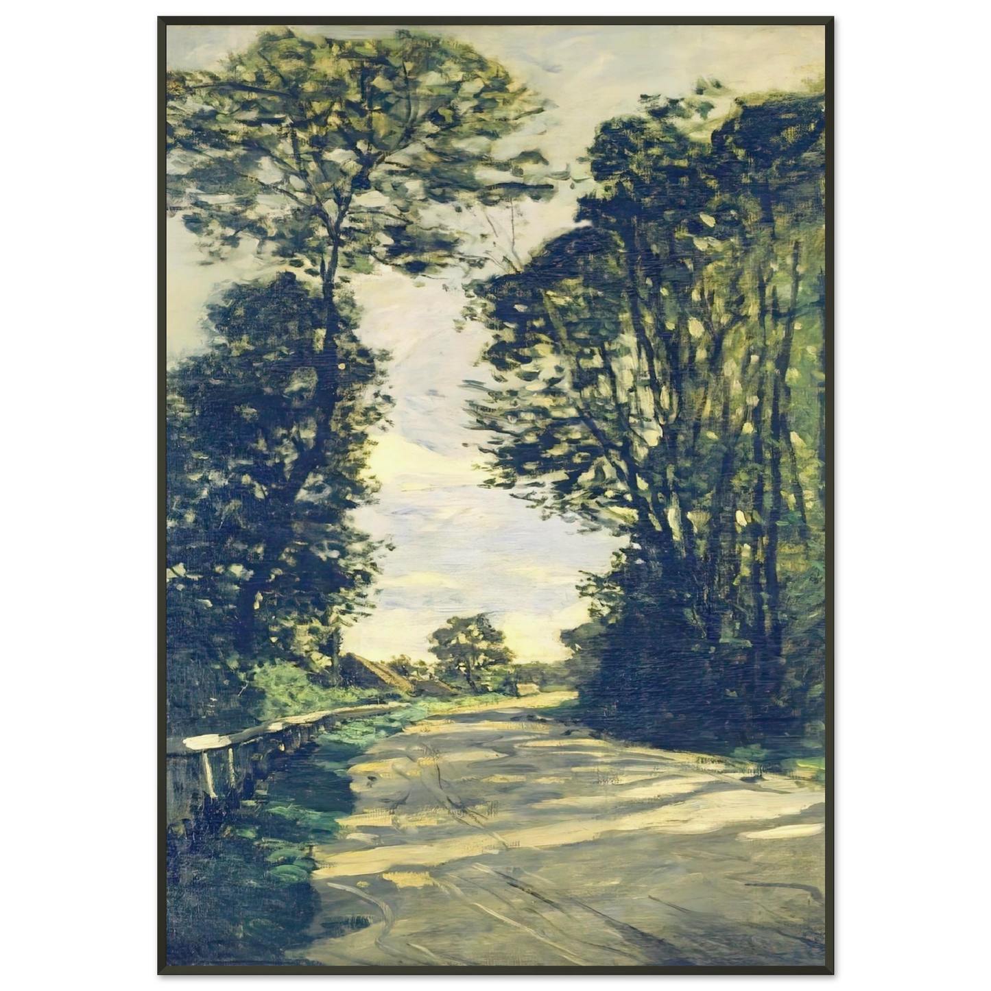 claude monet  Road to the SaintSimeon Farm Framed Art Print  - Aluminum Frame - 21x29.7 cm / 8x12"