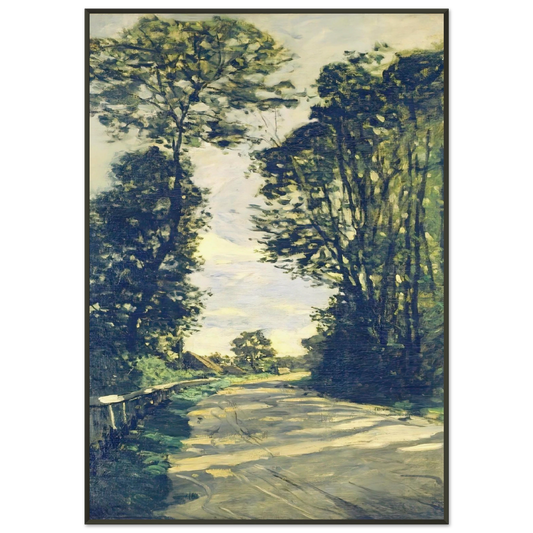 claude monet  Road to the SaintSimeon Farm Framed Art Print  - Aluminum Frame - 21x29.7 cm / 8x12"