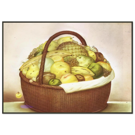 Fernando Botero  FRUIT BASKET Framed Art Print  - Aluminum Frame - 21x29.7 cm / 8x12"