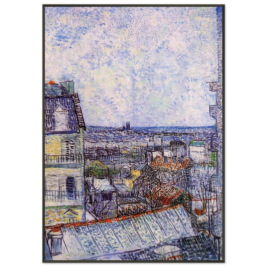 Vincent van Gogh  View from Vincents room in the Rue Lepic Framed Art Print  - Aluminum Frame - 21x29.7 cm / 8x12"