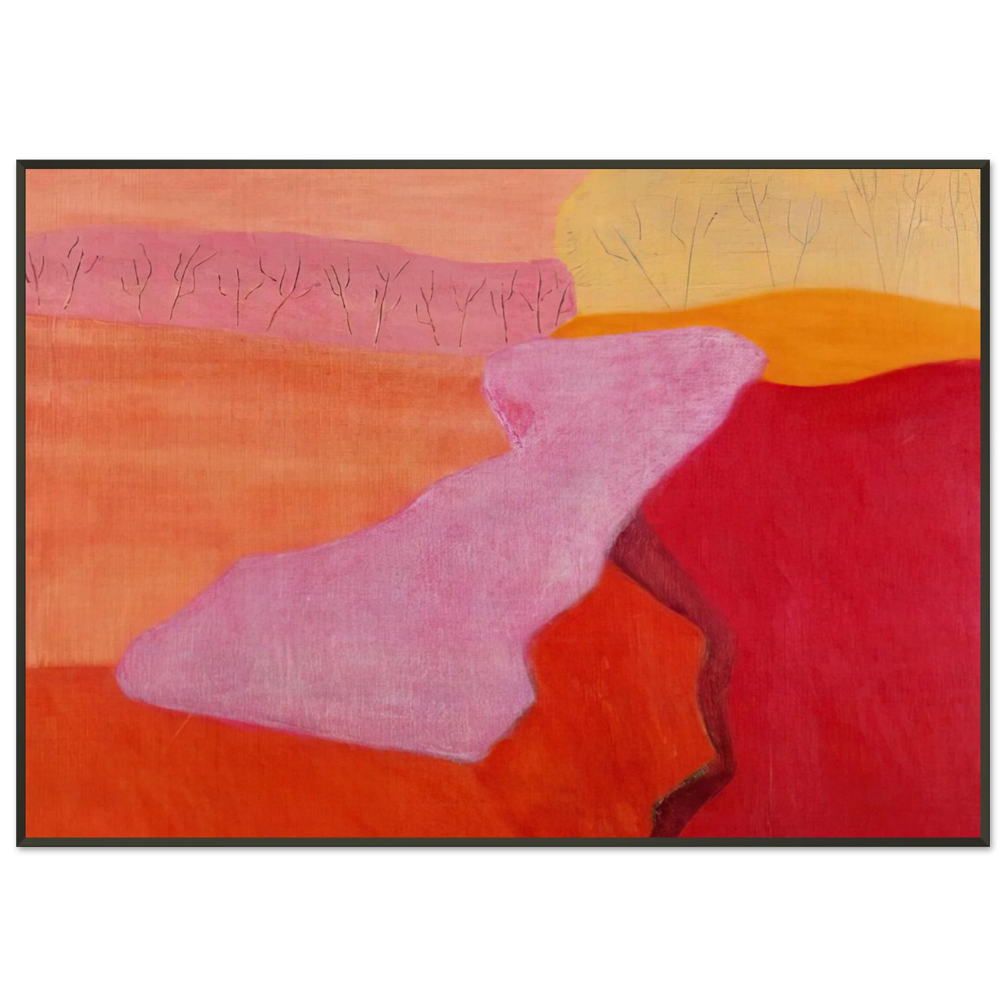 Milton Avery  Shapes of Spring  1952 Framed Art Print  - Aluminum Frame - 21x29.7 cm / 8x12"