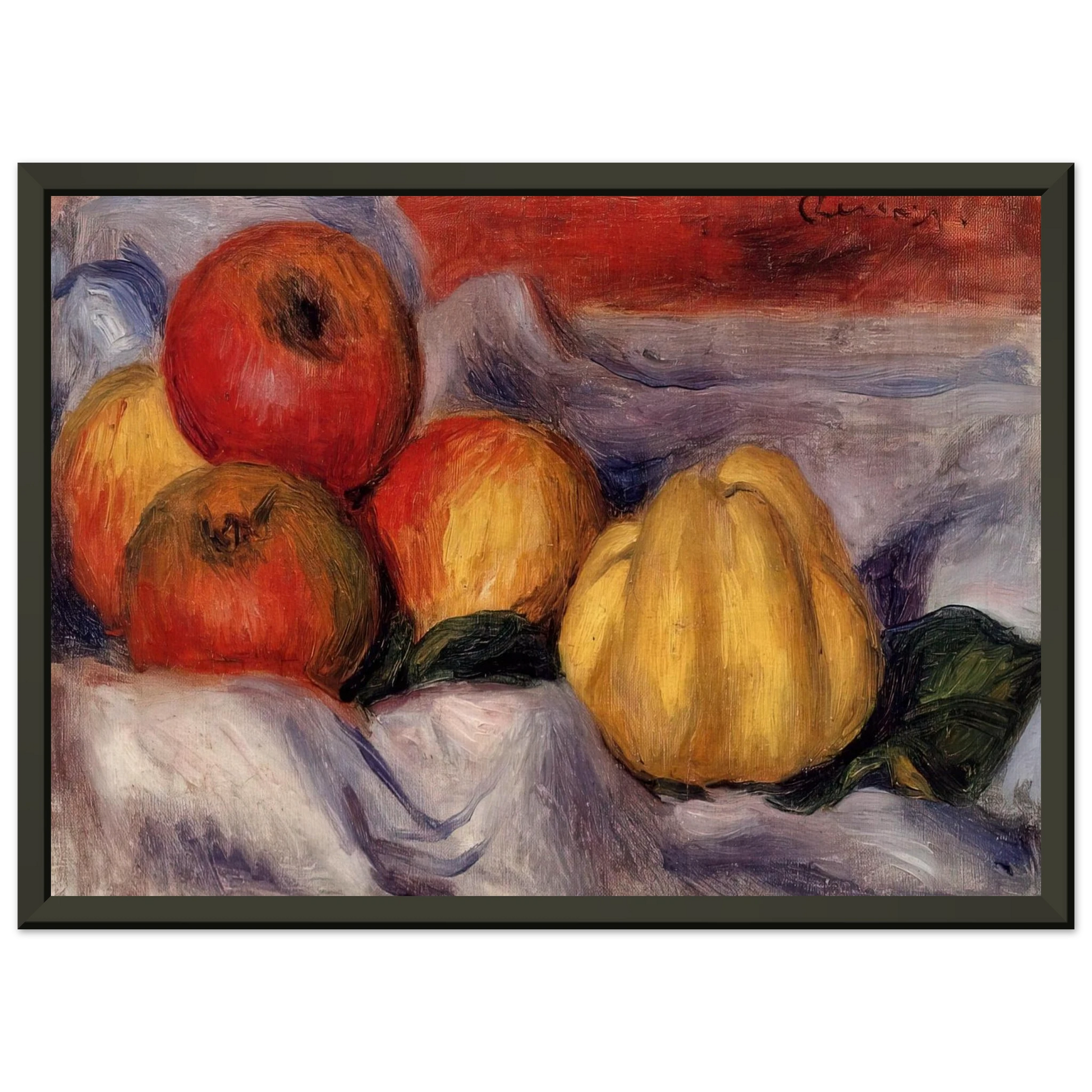 PierreAuguste Renoir  Still Life with Apples Framed Art Print  - Aluminum Frame - 70x100 cm / 28x40 inches