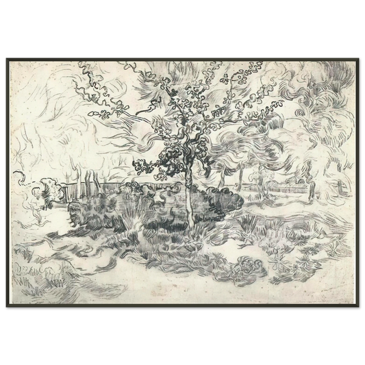 Vincent van Gogh  Garden of the Asylum Framed Art Print  - Aluminum Frame - 21x29.7 cm / 8x12"