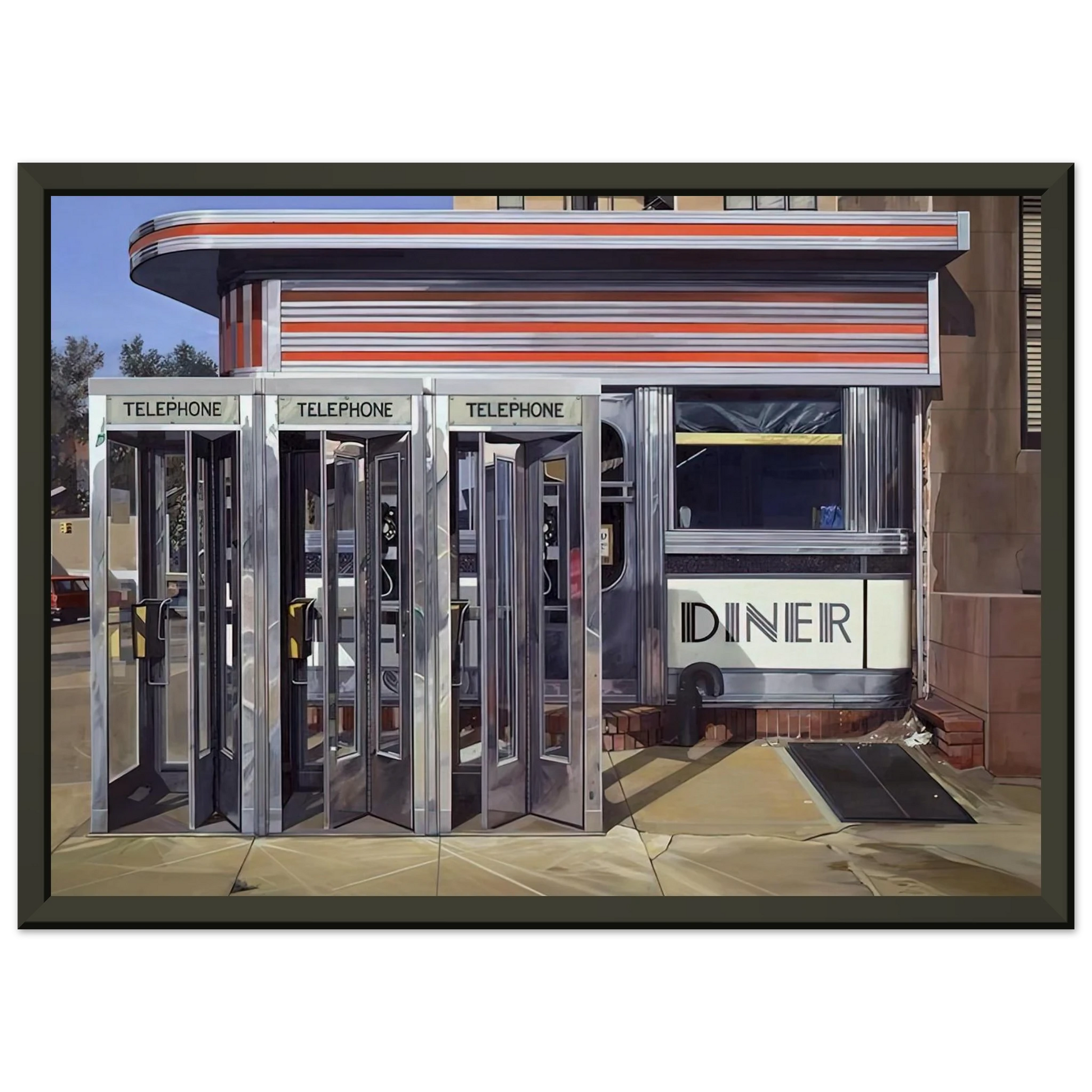 Richard Estes  DINER 1971 Framed Art Print  - Aluminum Frame - 40x50 cm / 16x20 inches