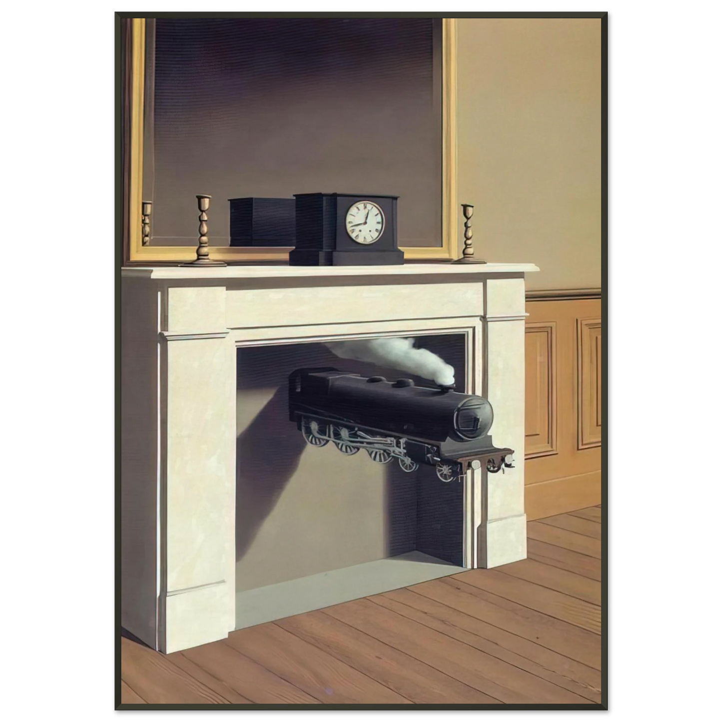 Rene Magritte  TIME TRANSFIXED 1938 Framed Art Print  - Aluminum Frame - 21x29.7 cm / 8x12"