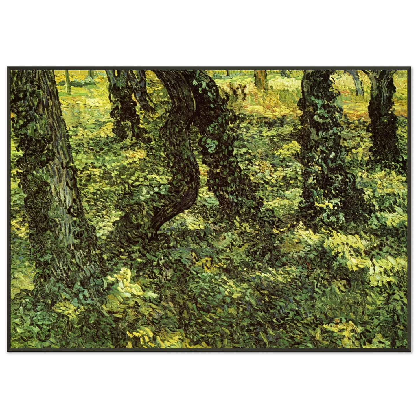 Vincent van Gogh  Trunks of Trees with Ivy Framed Art Print  - Aluminum Frame - 21x29.7 cm / 8x12"