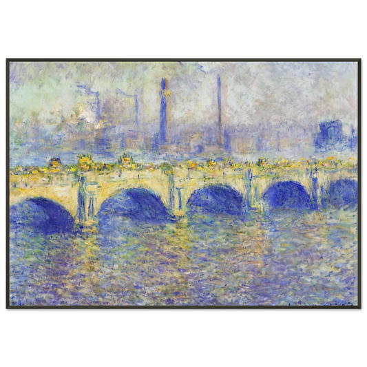 claude monet  Waterloo Bridge Effect of the Sun Framed Art Print  - Aluminum Frame - 21x29.7 cm / 8x12"