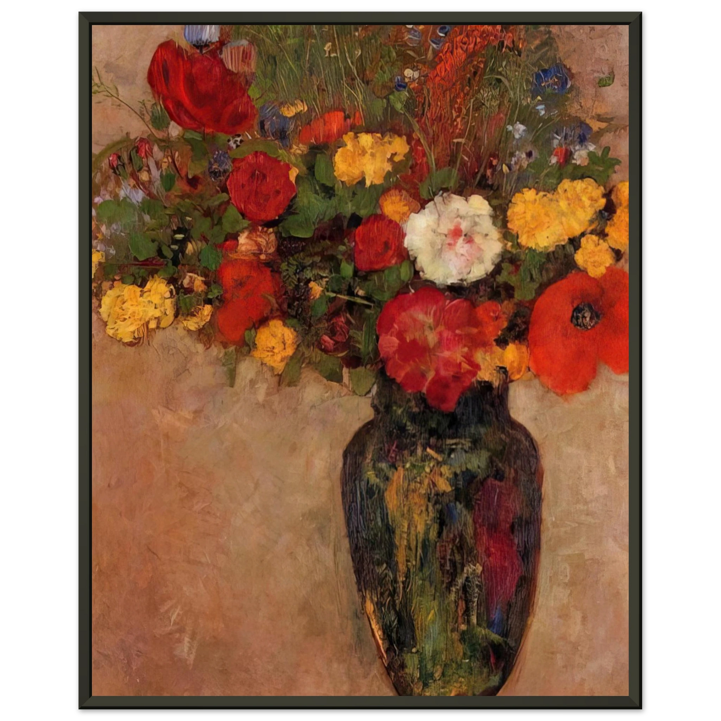 Odilon Redon  VASE OF FLOWERS 7 Framed Art Print  - Aluminum Frame - 60x80 cm / 24x32 inches