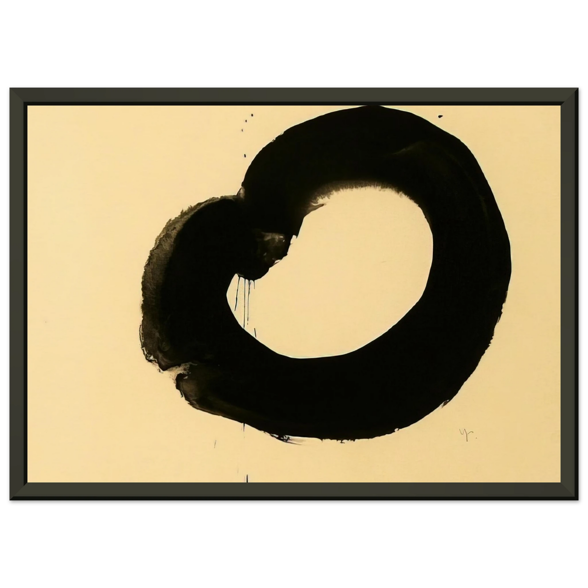 Jiro Yoshihara  Untitled  Art Informel Zen Framed Art Print  - Aluminum Frame - 70x100 cm / 28x40 inches
