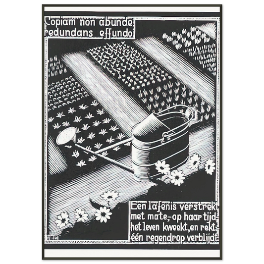 MC Escher  WATERINGCAN Framed Art Print  - Aluminum Frame - 21x29.7 cm / 8x12"