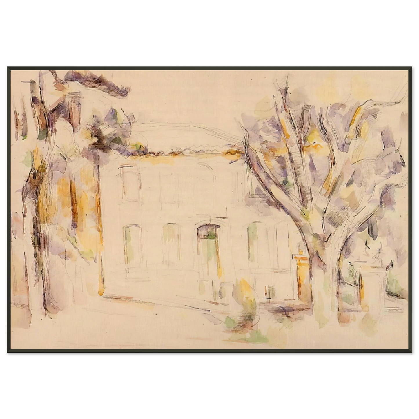 Paul Cezanne  House in Provence Framed Art Print  - Aluminum Frame - 21x29.7 cm / 8x12"