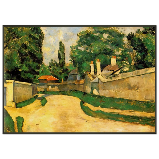 Paul Cezanne  Houses Along a Road Framed Art Print  - Aluminum Frame - 21x29.7 cm / 8x12"