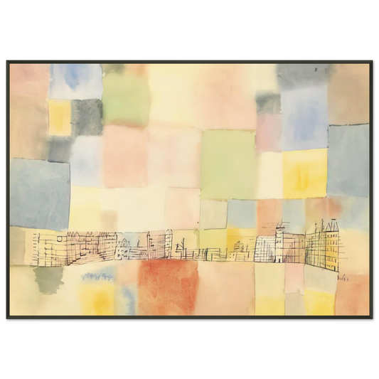 Paul Klee  NEUER STADTTEIL IN M 1928 Framed Art Print  - Aluminum Frame - 21x29.7 cm / 8x12"