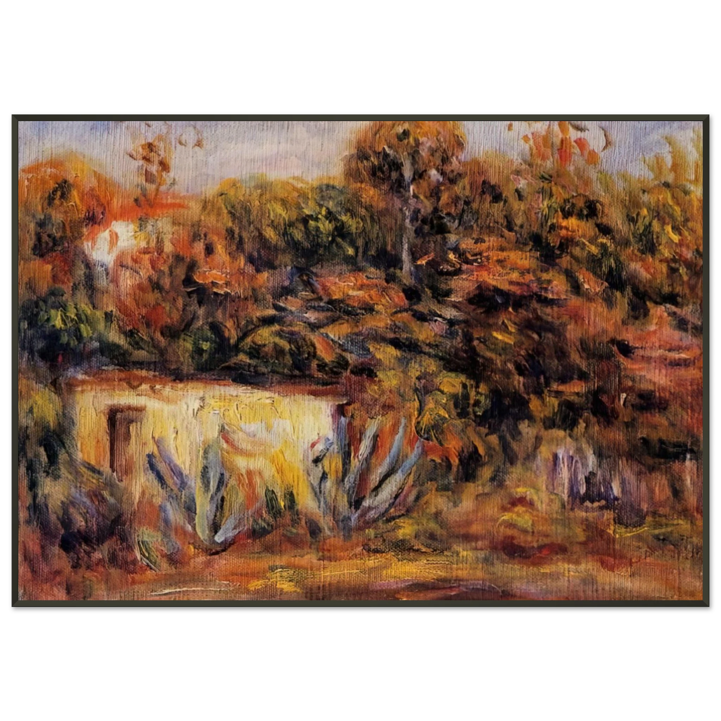PierreAuguste Renoir  Cabin with Aloe Plants Framed Art Print  - Aluminum Frame - 21x29.7 cm / 8x12"
