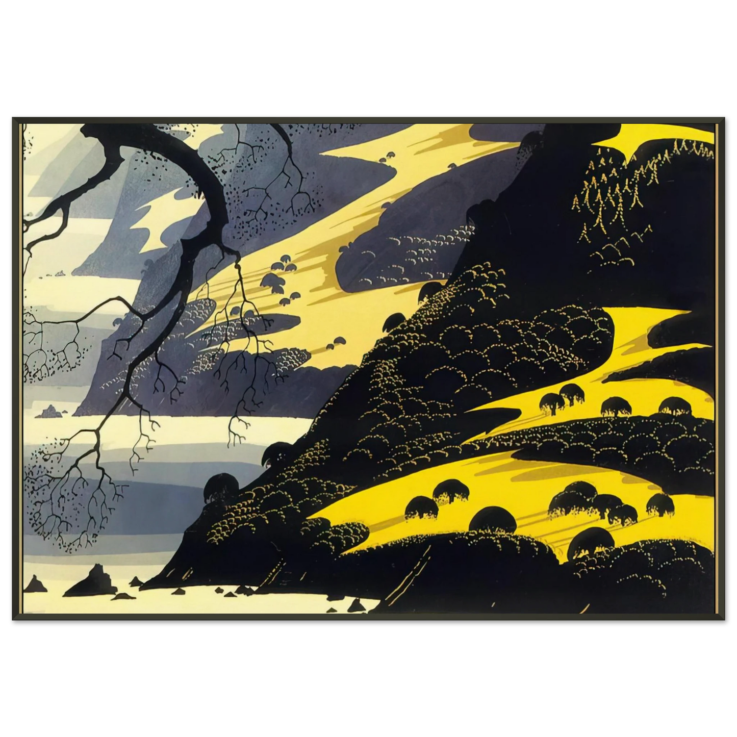Eyvind Earle  Coastal Fog Framed Art Print  - Aluminum Frame - 21x29.7 cm / 8x12"