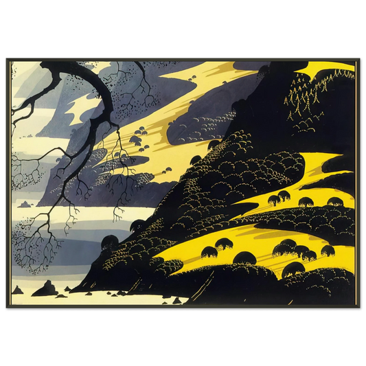 Eyvind Earle  Coastal Fog Framed Art Print  - Aluminum Frame - 21x29.7 cm / 8x12"