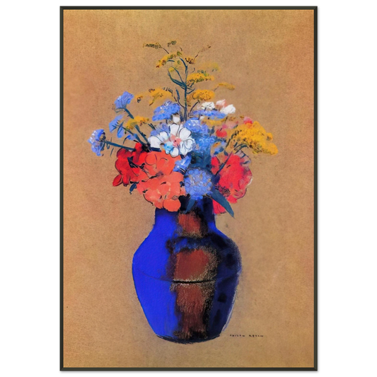 Odilon Redon  WILD FLOWERS IN A VASE Framed Art Print  - Aluminum Frame - 21x29.7 cm / 8x12"