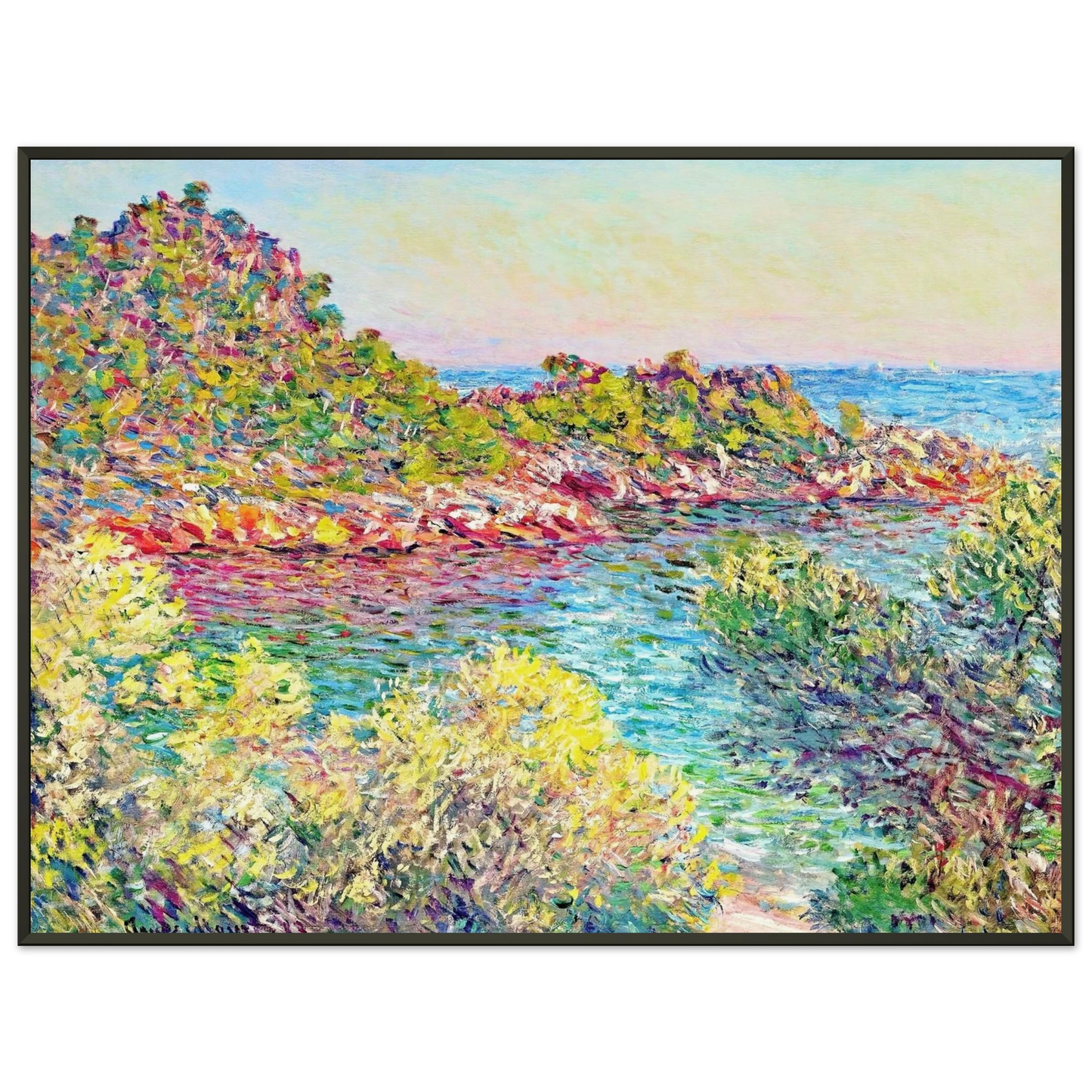 claude monet  Landscape near Montecarlo Framed Art Print  - Aluminum Frame - 70x100 cm / 28x40 inches