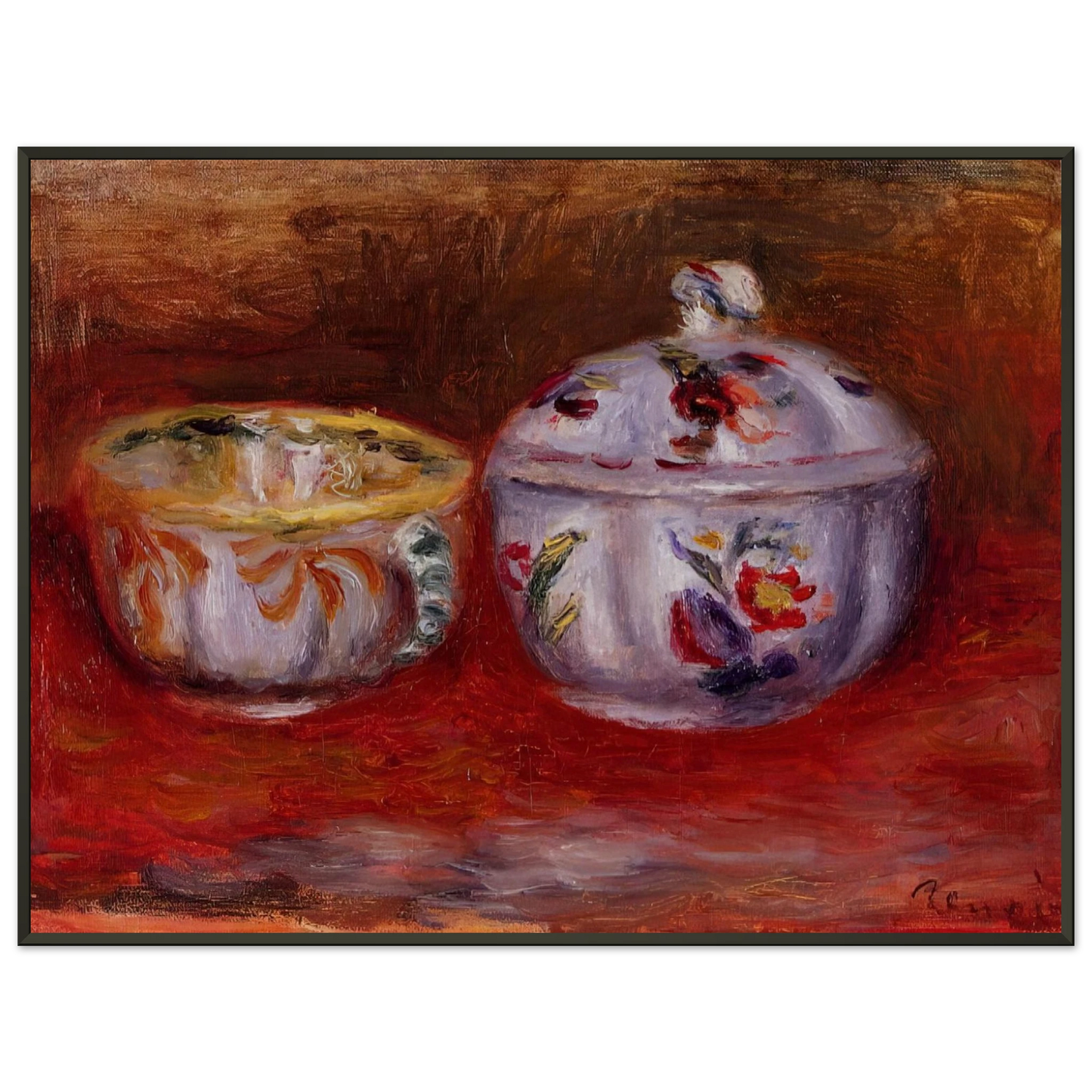 PierreAuguste Renoir  Still Life with Fruit Bowl Framed Art Print  - Aluminum Frame - 60x80 cm / 24x32 inches