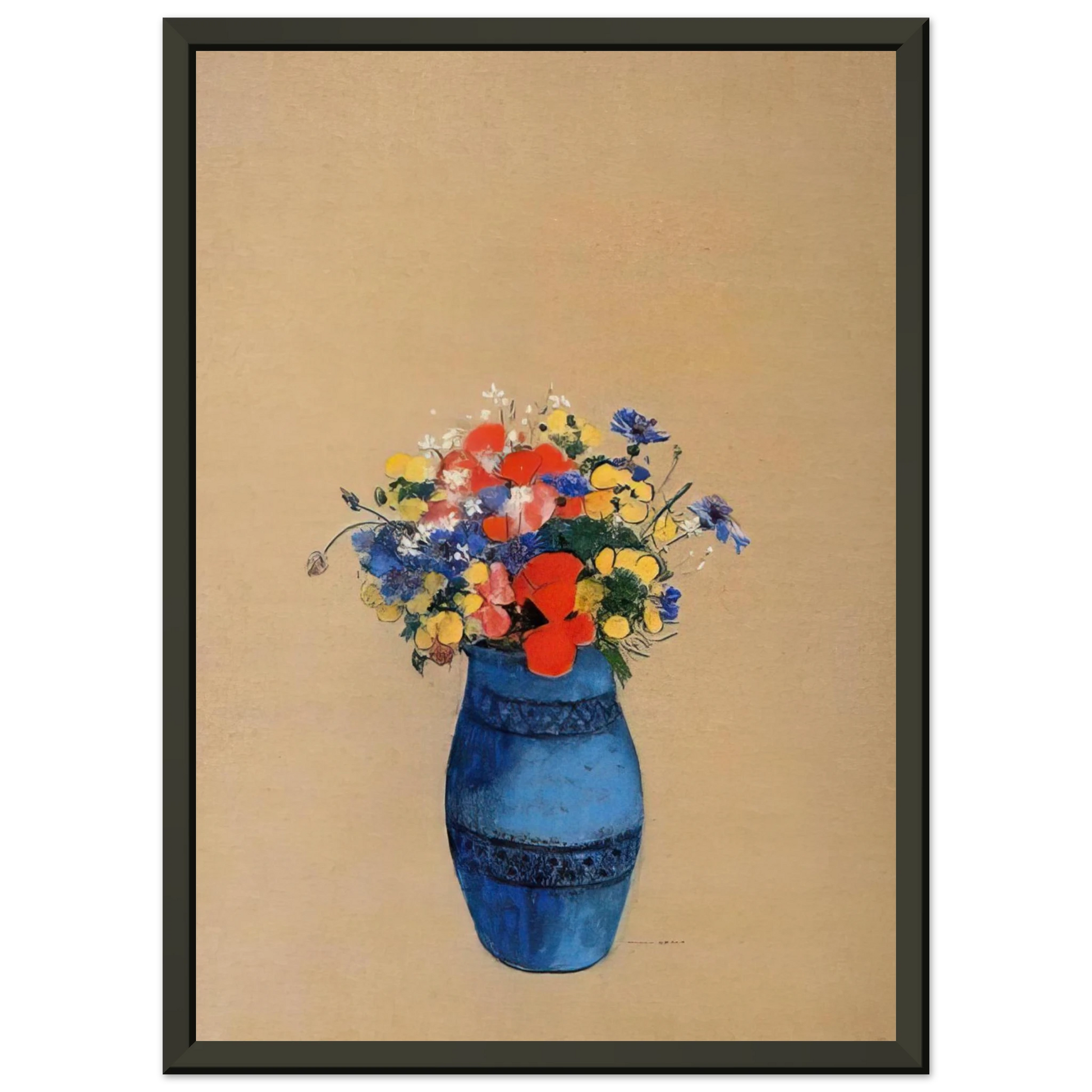 Odilon Redon  VASE OF FLOWERS 6 Framed Art Print  - Aluminum Frame - 60x80 cm / 24x32 inches
