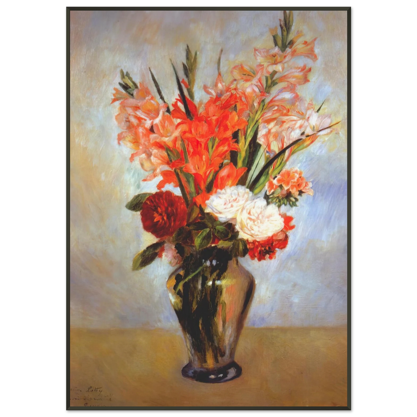 PierreAuguste Renoir  Gladioli Framed Art Print  - Aluminum Frame - 21x29.7 cm / 8x12"