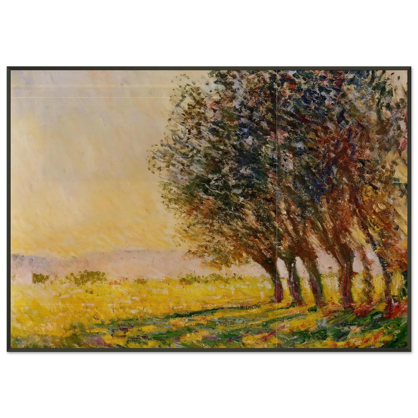 claude monet  Willows at Sunset Framed Art Print  - Aluminum Frame - 21x29.7 cm / 8x12"