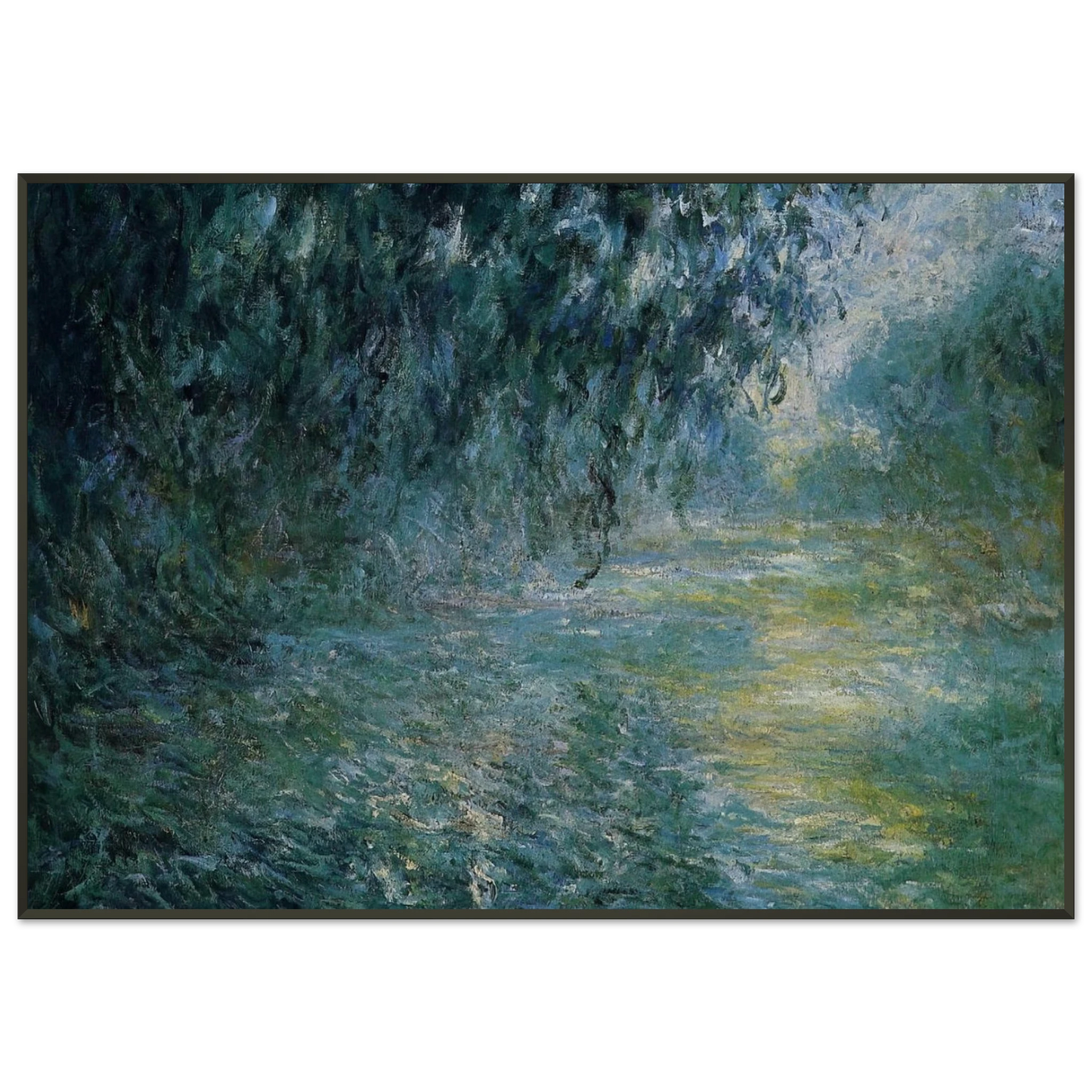 claude monet  Morning on the Seine in the Rain Framed Art Print  - Aluminum Frame - 21x29.7 cm / 8x12"