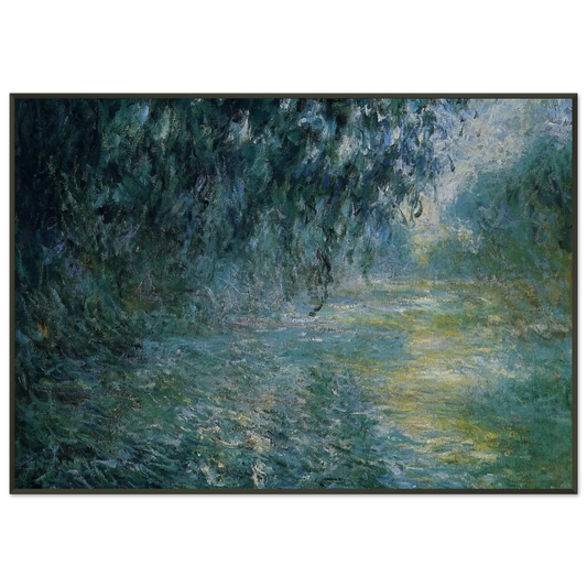 claude monet  Morning on the Seine in the Rain Framed Art Print  - Aluminum Frame - 21x29.7 cm / 8x12"