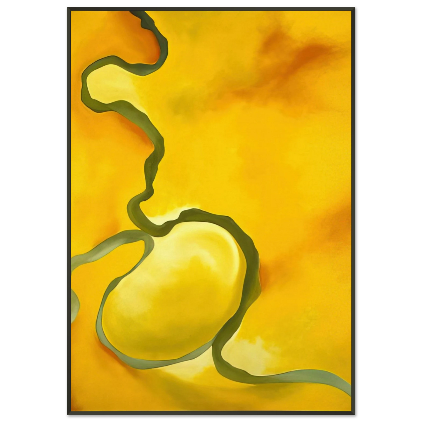 Georgia OKeeffe  Green Yellow and Orange Framed Art Print  - Aluminum Frame - 21x29.7 cm / 8x12"