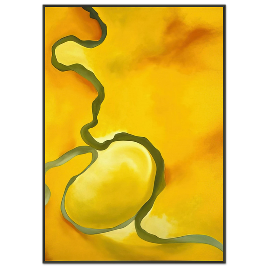 Georgia OKeeffe  Green Yellow and Orange Framed Art Print  - Aluminum Frame - 21x29.7 cm / 8x12"
