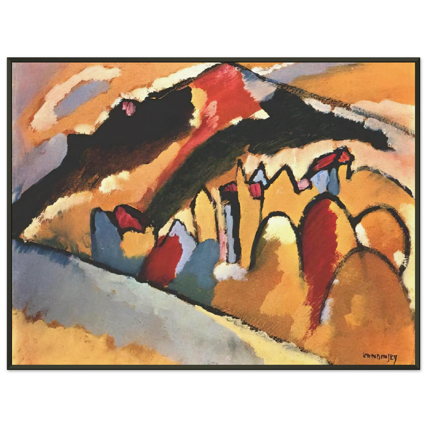 Wassily Kandinsky  STUDY FOR AUTUMN 1909 Framed Art Print  - Aluminum Frame - 40x50 cm / 16x20 inches