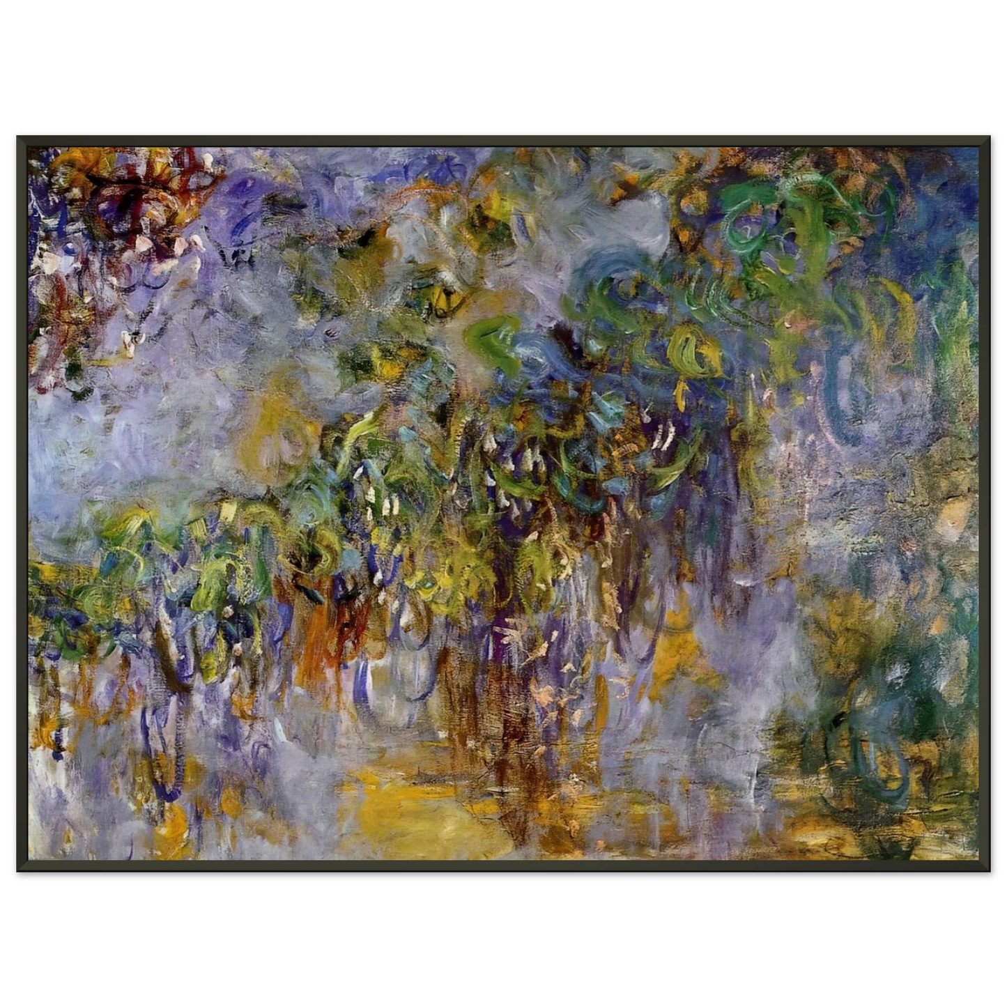 claude monet  Wisteria right half Framed Art Print  - Aluminum Frame - 70x100 cm / 28x40 inches