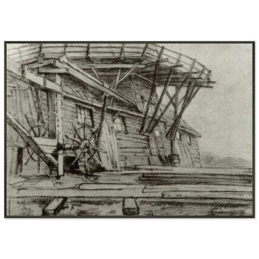 Vincent van Gogh  Saw Mill Framed Art Print  - Aluminum Frame - 21x29.7 cm / 8x12"