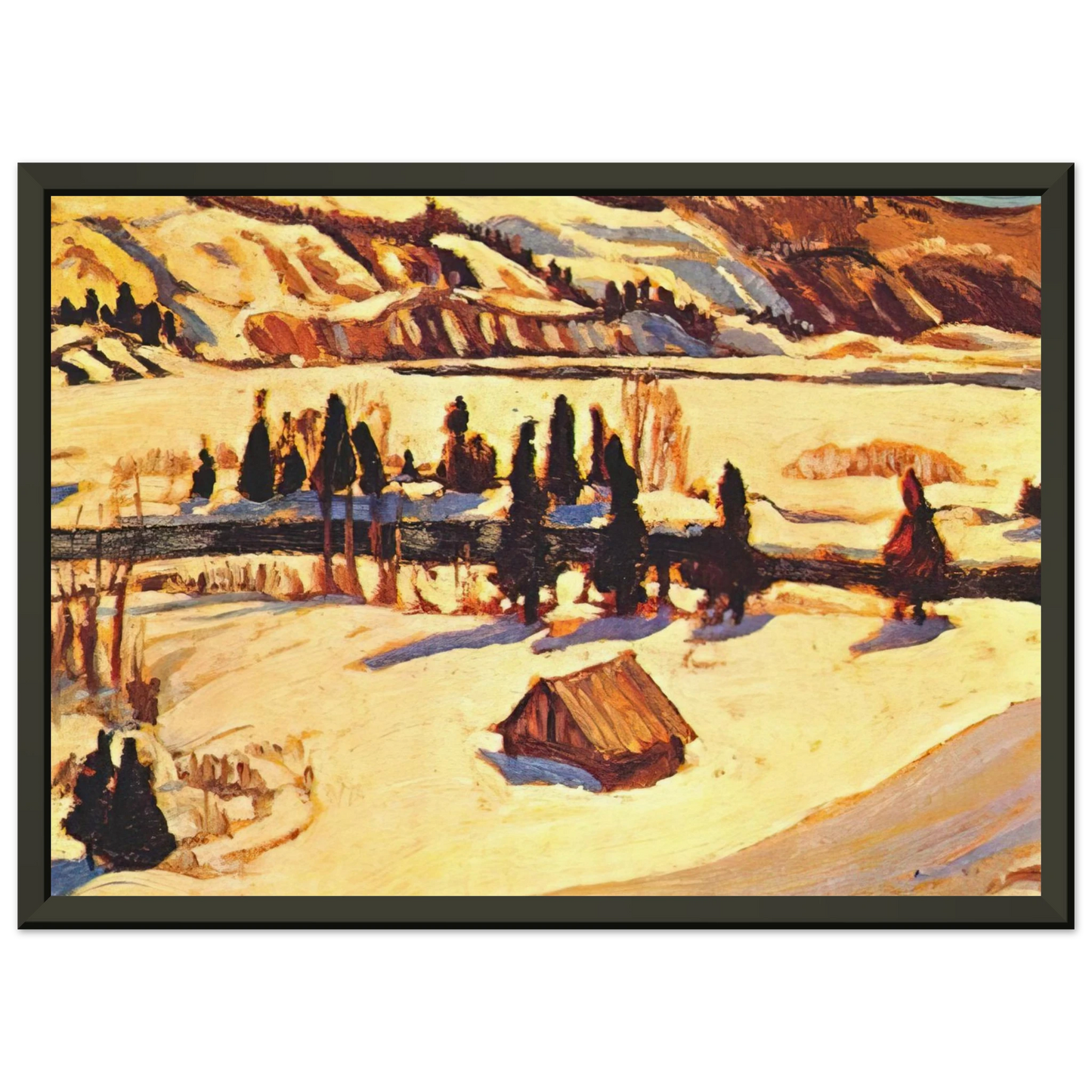 AY Jackson  River St Urbain  1930 Framed Art Print  - Aluminum Frame - 40x50 cm / 16x20 inches