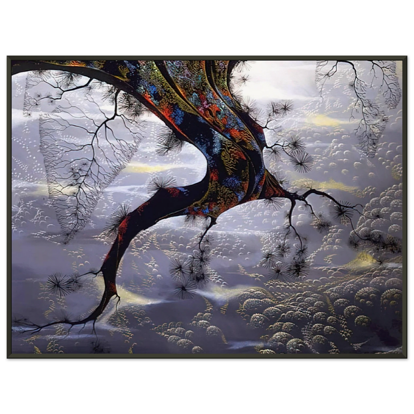 Eyvind Earle  Pine Branch Framed Art Print  - Aluminum Frame - 40x50 cm / 16x20 inches