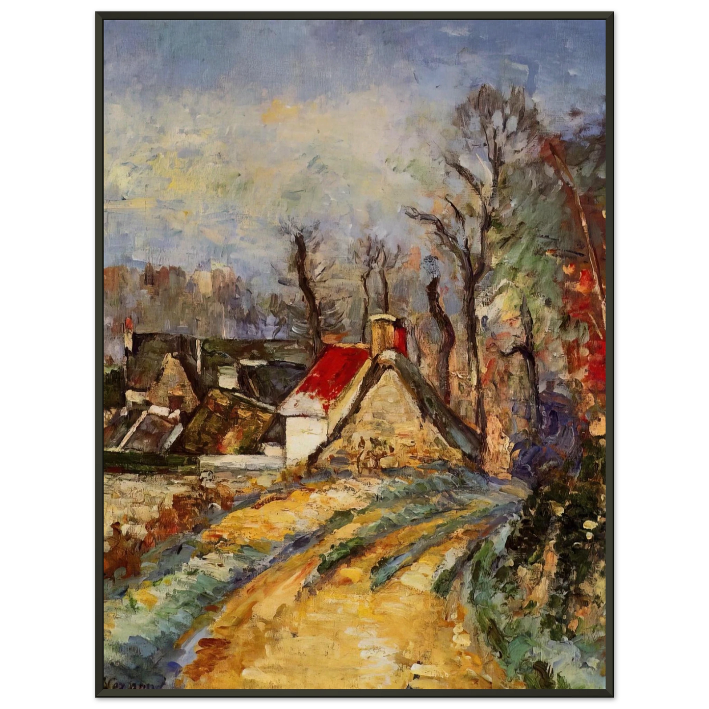 Paul Cezanne  The Turn in the Road at Auvers Framed Art Print  - Aluminum Frame - 40x50 cm / 16x20 inches