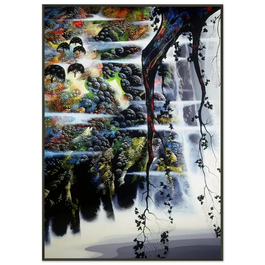 Eyvind Earle  Seaside Wilderness Framed Art Print  - Aluminum Frame - 21x29.7 cm / 8x12"