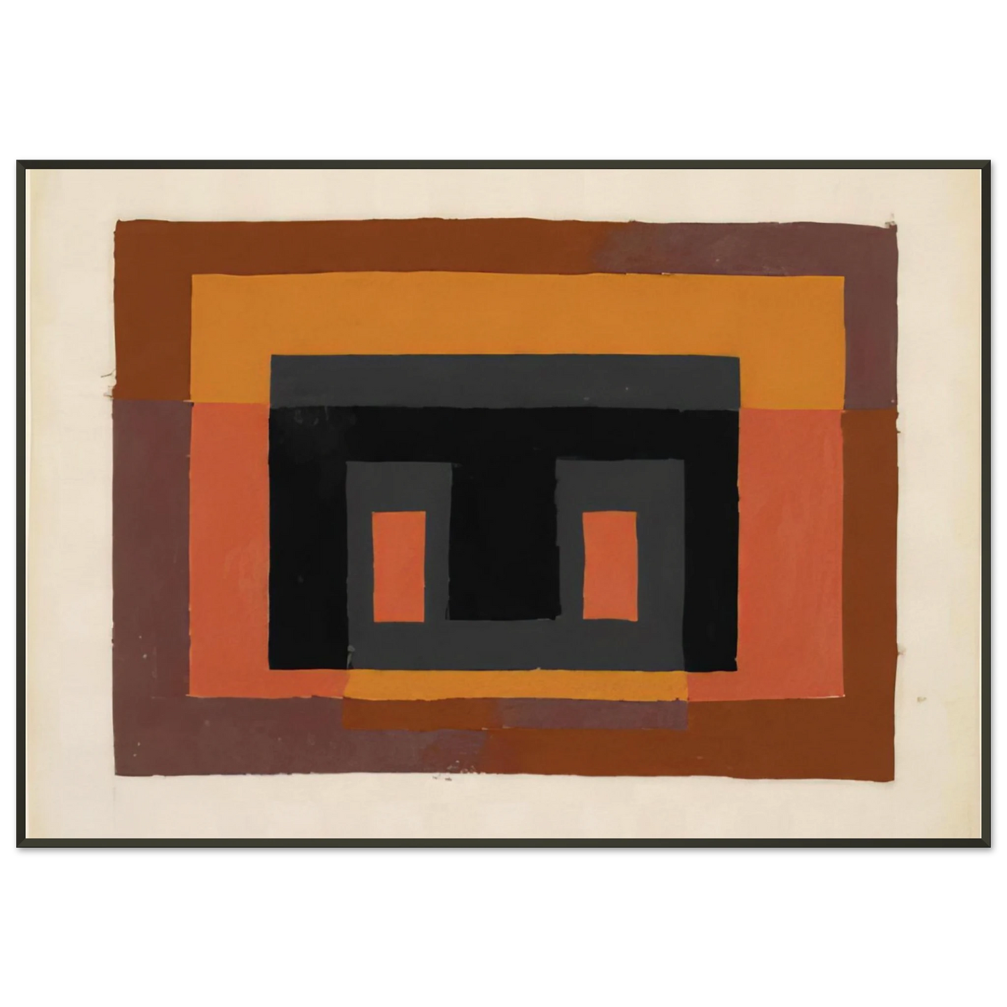 Josef Albers  STUDY FOR VARIANT 1947 Framed Art Print  - Aluminum Frame - 21x29.7 cm / 8x12"