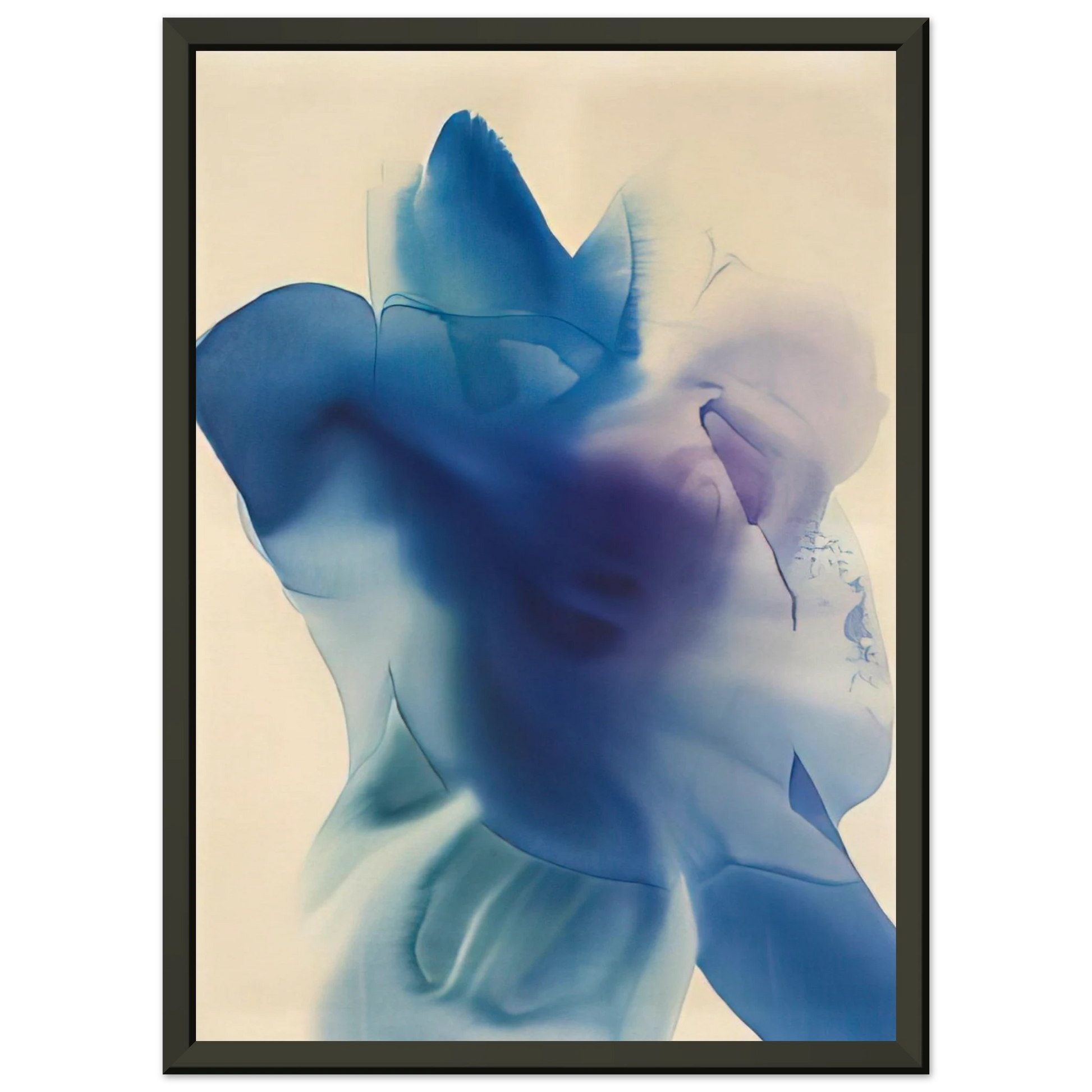 Paul Jenkins  Phenomena Astral Blue Framed Art Print  - Aluminum Frame - 40x50 cm / 16x20 inches