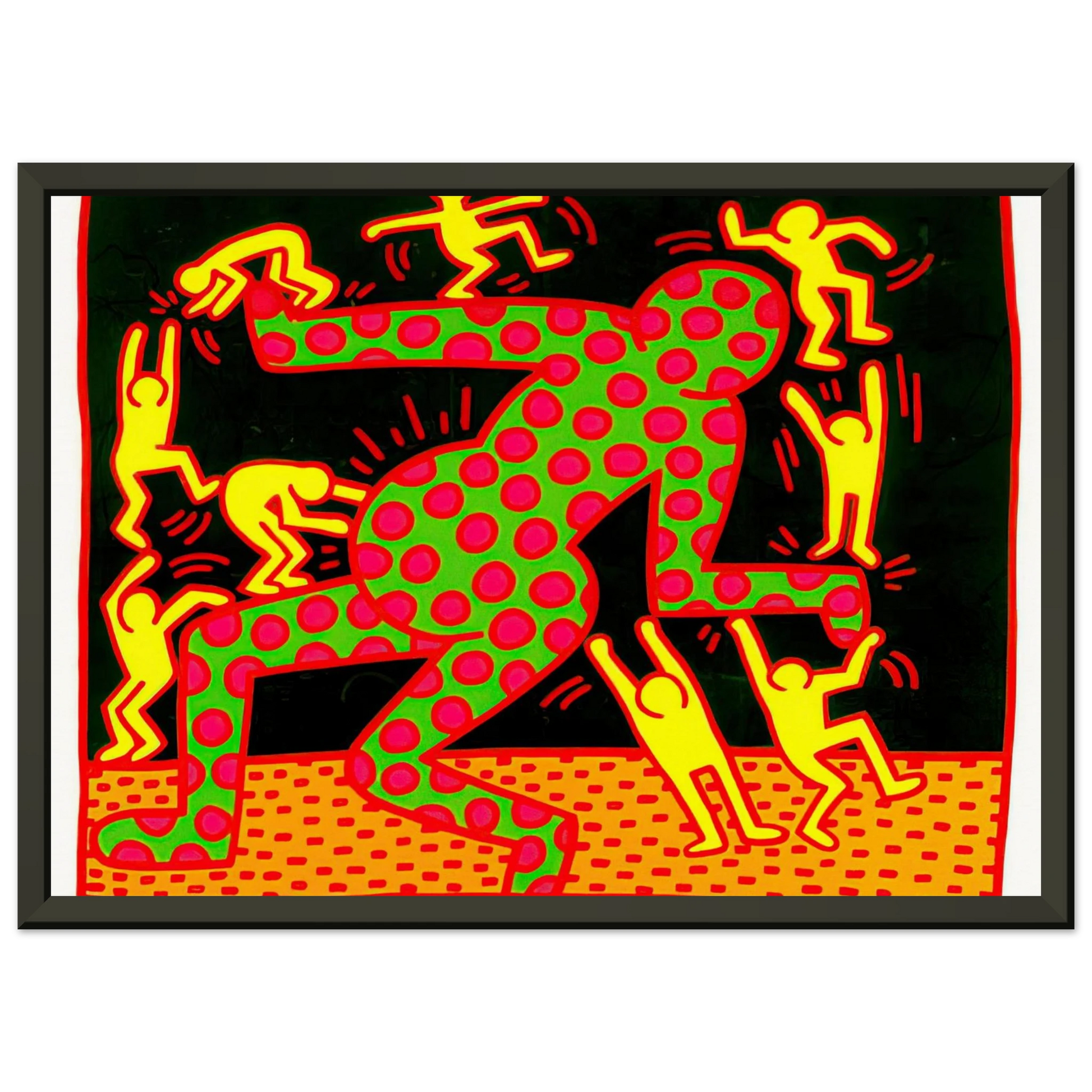 Keith Haring  UNTITLED 1983 2 Framed Art Print  - Aluminum Frame - 40x50 cm / 16x20 inches
