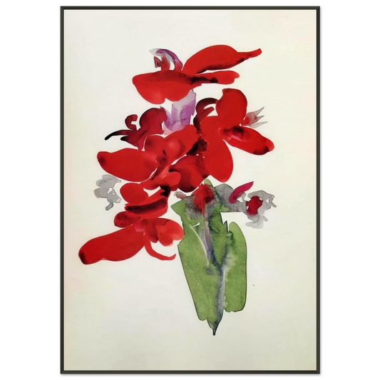 Georgia OKeeffe  Red Canna Framed Art Print  - Aluminum Frame - 21x29.7 cm / 8x12"
