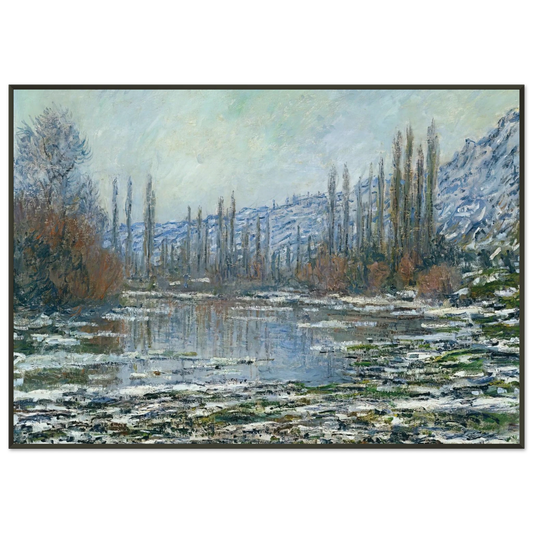claude monet  The Thaw at Vetheuil Framed Art Print  - Aluminum Frame - 21x29.7 cm / 8x12"
